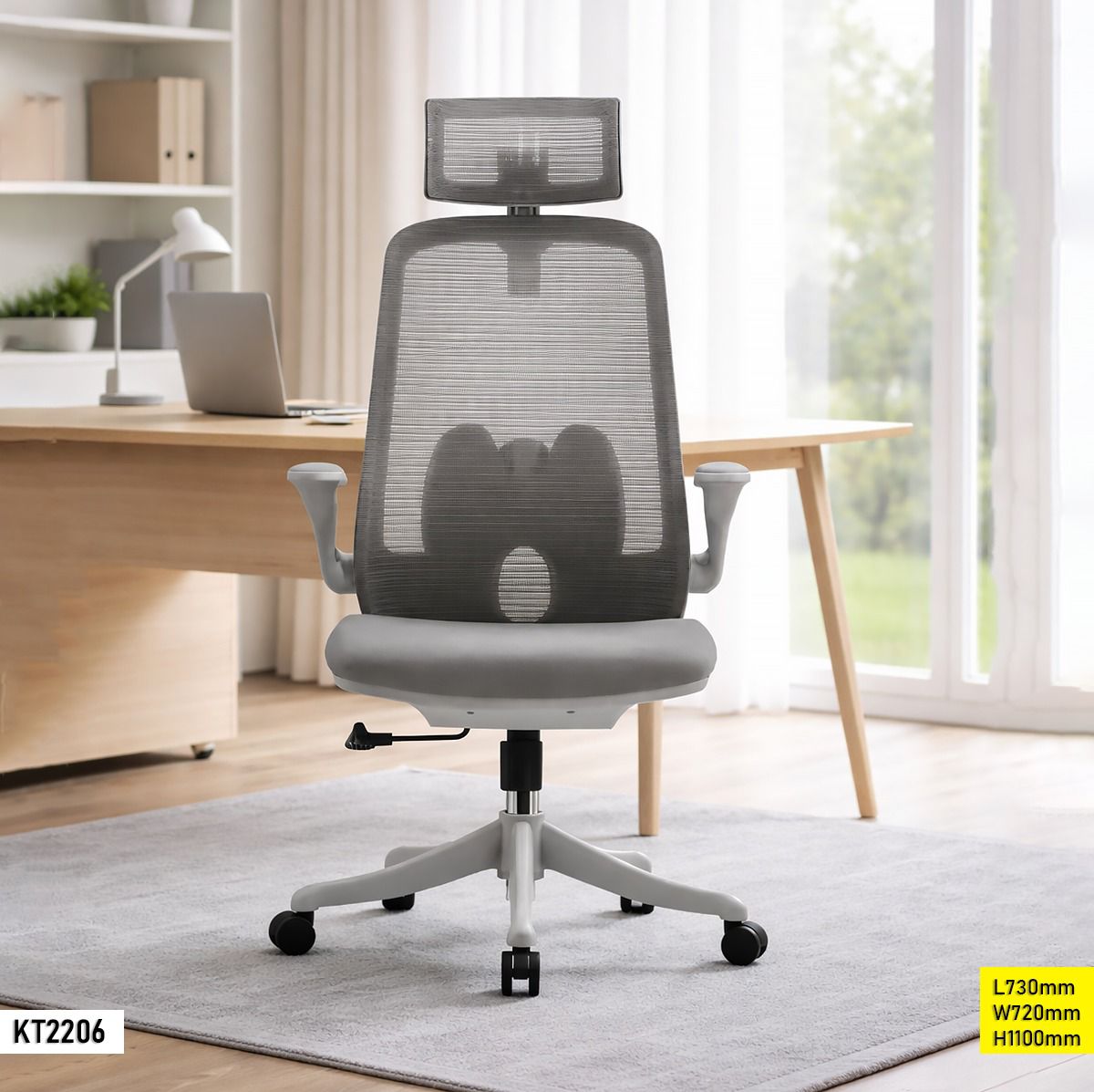 4PRIX = 75.000 F FAUTEIL DE BUREAU ERGONOMIQUE AVEC TETE - KT2206 – Image 1